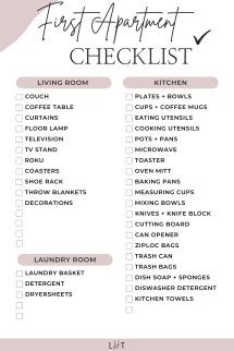 my first apartment printable checklist
